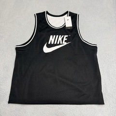 Nike Jersey Mens XL Black Mesh Tank Top Big Swoosh Logo Reversible HJ1976-010