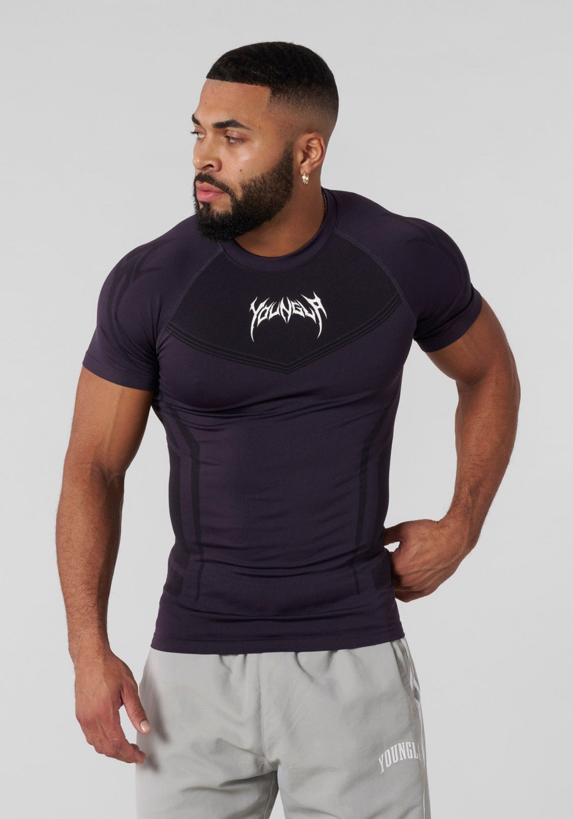 YOUNGLA (SOLD OUT) - 4041 - WARRIOR COMPRESSION TEES - PURPLE- SIZE MEDIUM MENS gallery