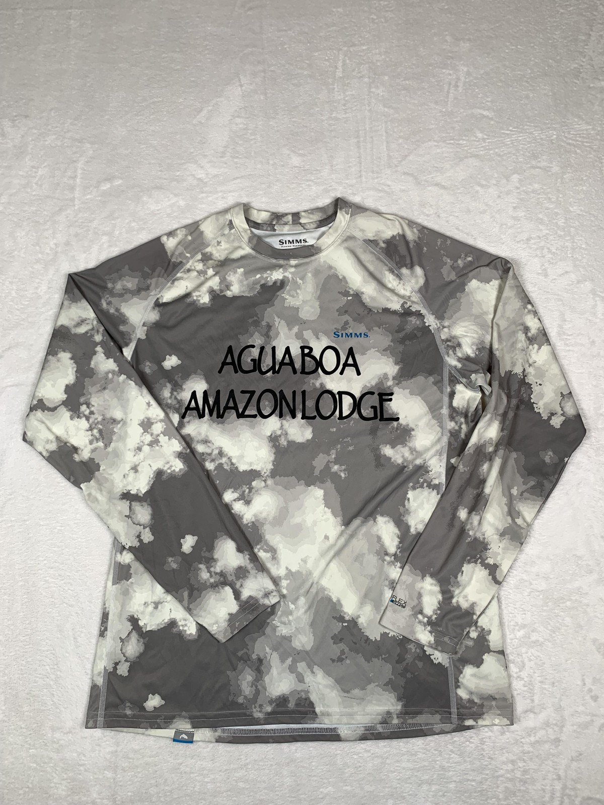 Simms SolarFlex Shirt Mens Medium Gray Camo L/S UPF 50 Agua Boa Amazon Lodge gallery