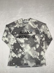Simms SolarFlex Shirt Mens Medium Gray Camo L/S UPF 50 Agua Boa Amazon Lodge