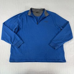 Callaway Sweater Mens Large Blue Pullover 1/4 Zip Long Sleeve Golf Active Preppy