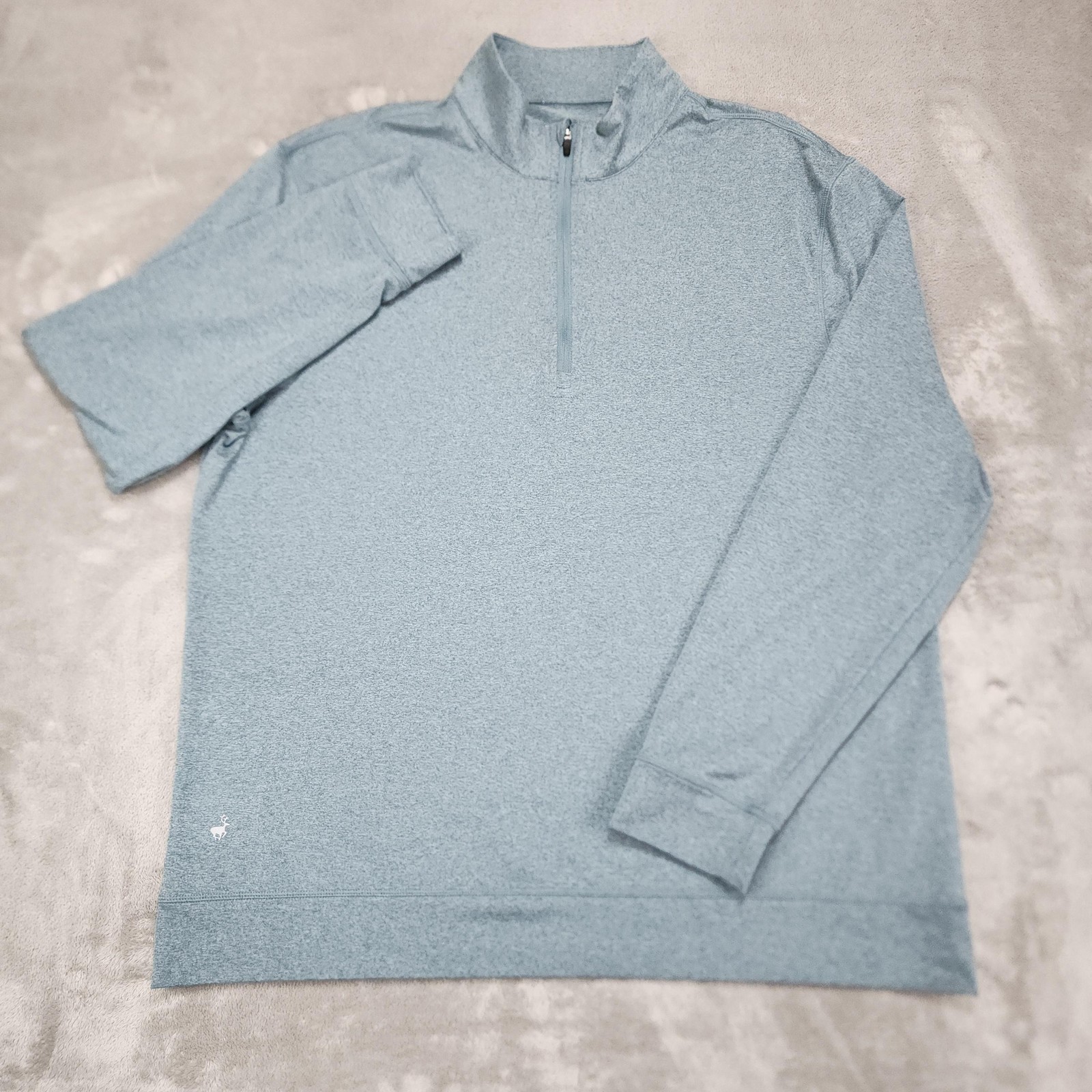 MICHEL ROUEN Pullover Mens XL Blue 1/4 Zip Mock Neck Performance Golf gallery
