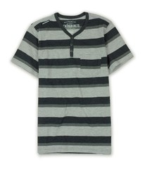 Ecko Unltd. Mens Heather Jsy Stripe Henley Shirt, Black, X-Small