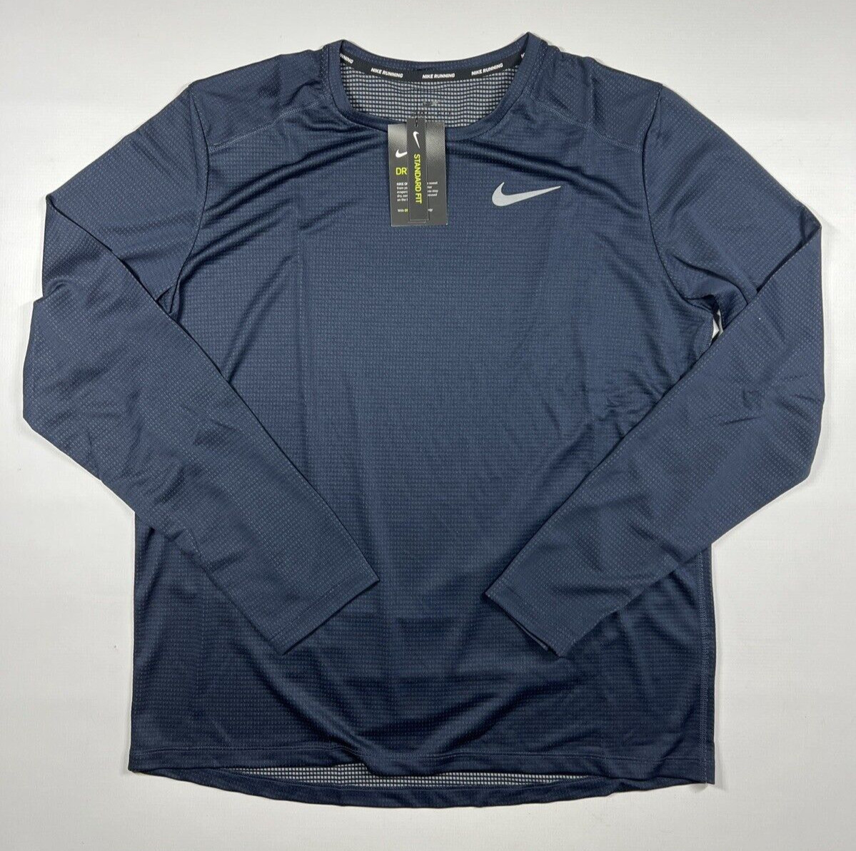Men's Blue Nike Pacer Top Reflective Trim Long Sleeve Shirt Large NWT BV4753 gallery