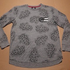 Ecko Unltd Waffle Knit T-Shirt Men’s Large Gray Graphic Thermal Cotton Blend
