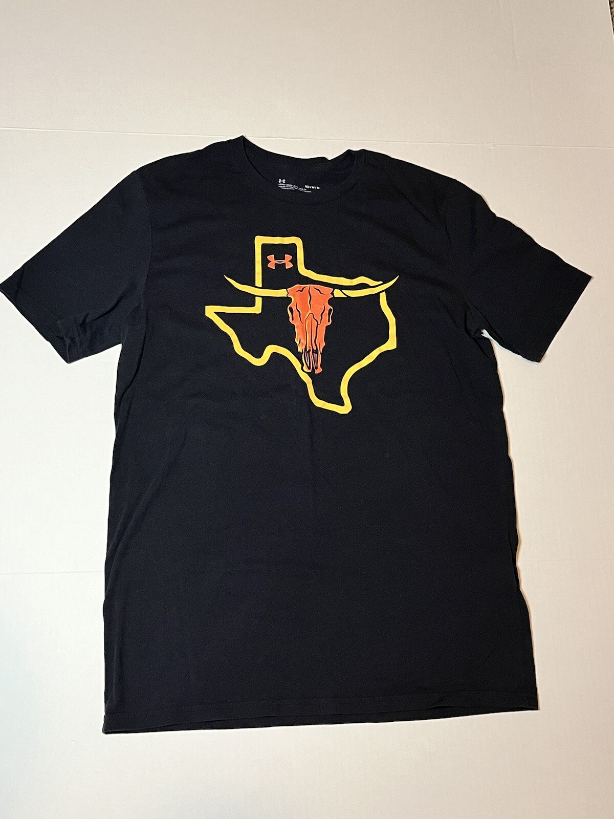 Under Armour TShirt Texas Longhorn Black Heatgear Short Sleeve Medium Unisex gallery