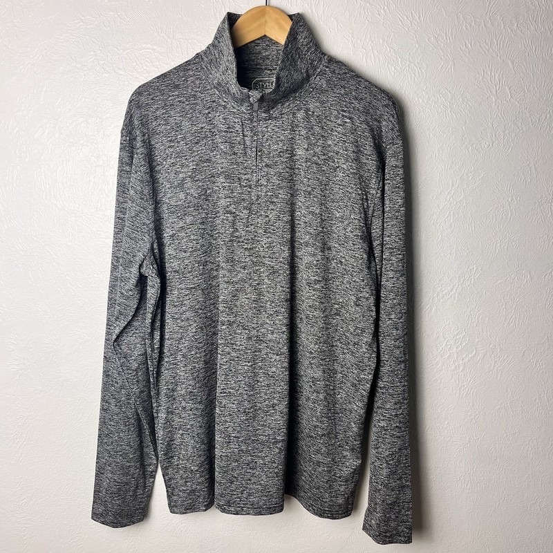 Stylus Performance Pullover Shirt Mens XL Black Heather Quarter Zip Long Sleeve gallery