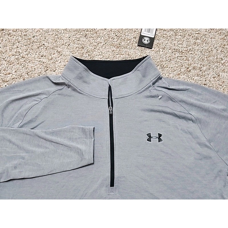 Under Armour Mens HeatGear 2.0 1/2 Zip Pullover Grey 1328495-035 3XL NWT gallery