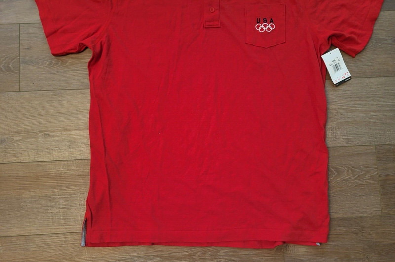 Nike USA Olympics Polo Golf Shirt Mens Size: 2XL Red Vintage Hemp Cotton Work gallery