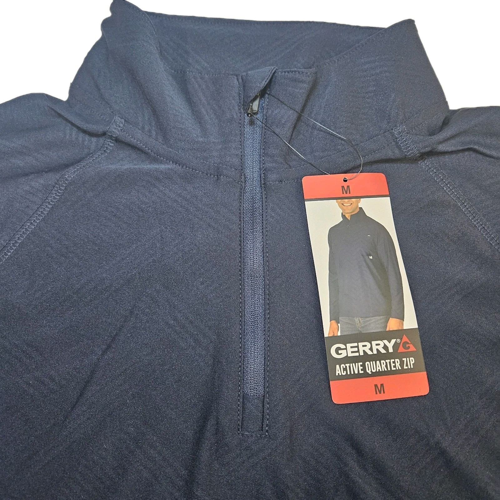 Gerry Men's Active Quarter Zip Regular Fit Top, Blue, Size M gallery