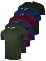 CuterzClub Mens Moisture Wicking Shirts 5 Pack Gym 4XL