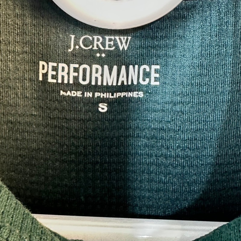 J. Crew Performance Mens Athletic Long Sleeve Pullover 1/4 Zip Dark Green Size S gallery