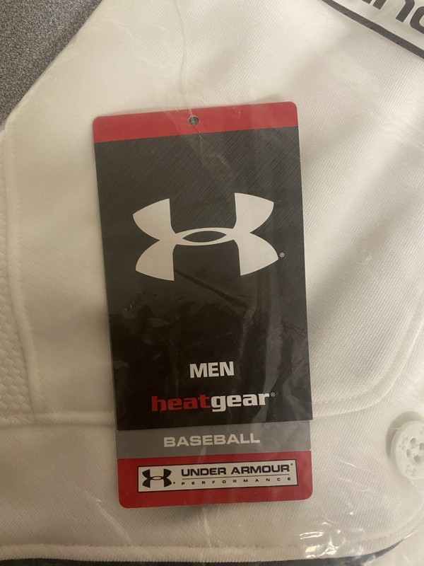 Under Armour Men's Baseball Jersey White Sleeveless Performance Apparel gallery