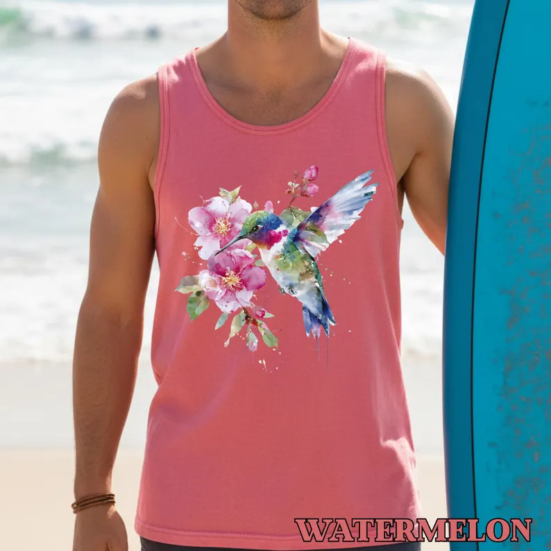 Hummingbird Flower Celestial Bird Tank Top Nature Wildlife Gift gallery