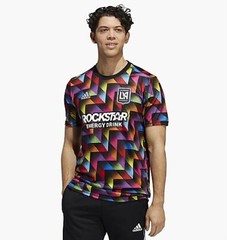 Adidas Men’s MLS Inter Los Angeles FC Pride Pre-Match Soccer Jersey, Multicolor