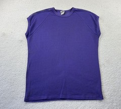Islander Mens Shirt Large Purple Cotton Mesh 80s Vintage Beach Volleyball Muscle