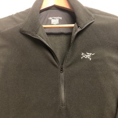 Arc’Teryx 1/2 Zip Pullover Men’s L Black Polartec Fleece Waffle Base Knit