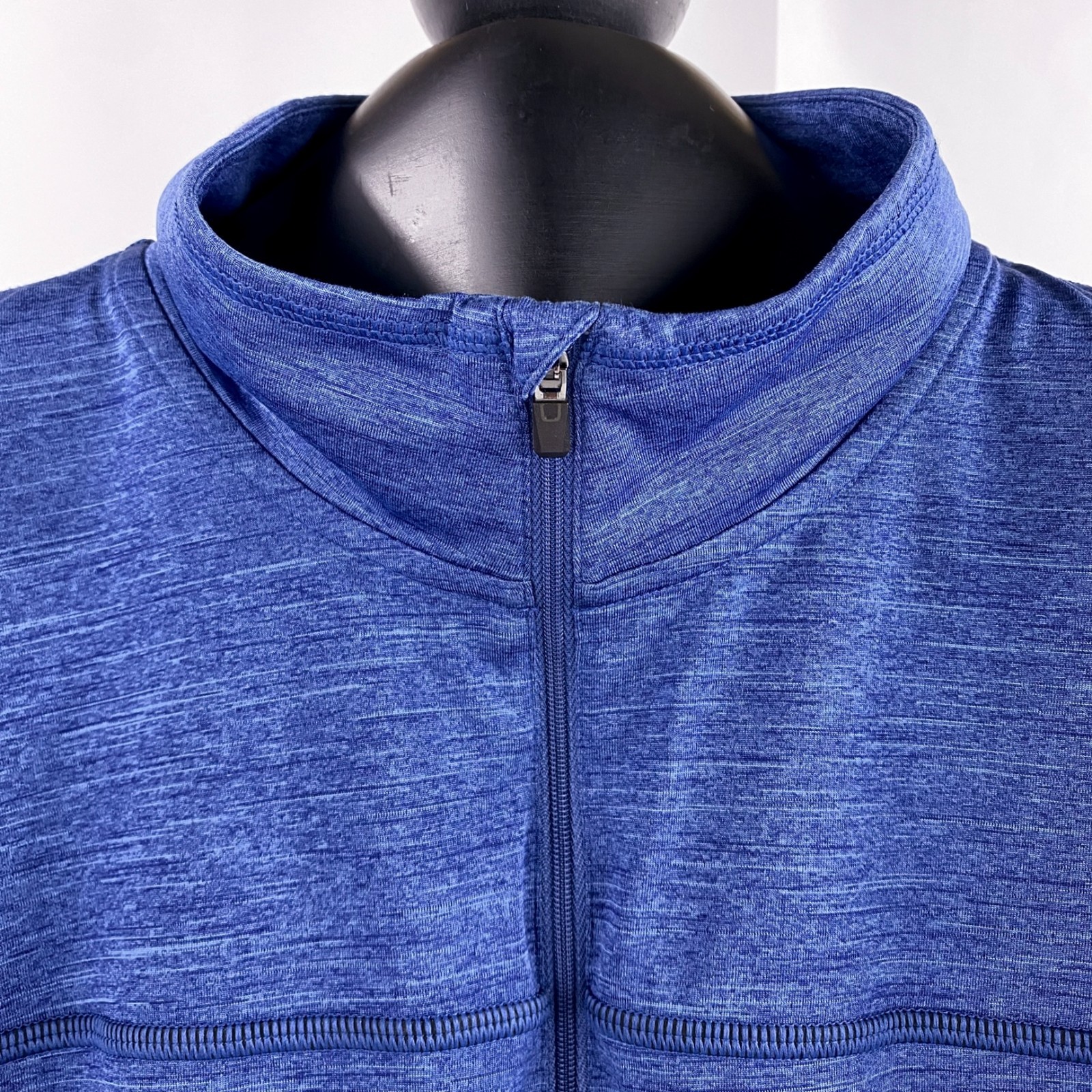 Calvin Klein Long Sleeve Pullover Shirt Men's XL Quarter Zip Blue Sweater Winter gallery