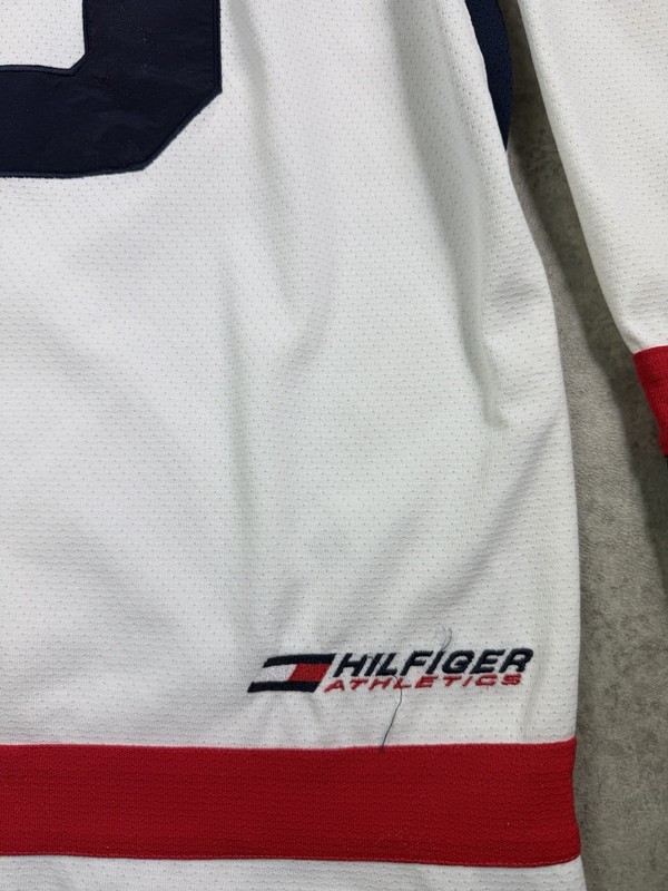 Vtg 90s Tommy Hilfiger Athletics Hockey Jersey 1999 Lion Crest SZ XXL gallery