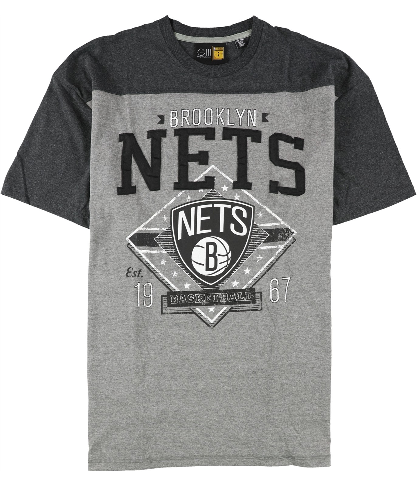 G-III Sports Mens Brooklyn Nets Graphic T-Shirt, Grey, XXX-Large gallery