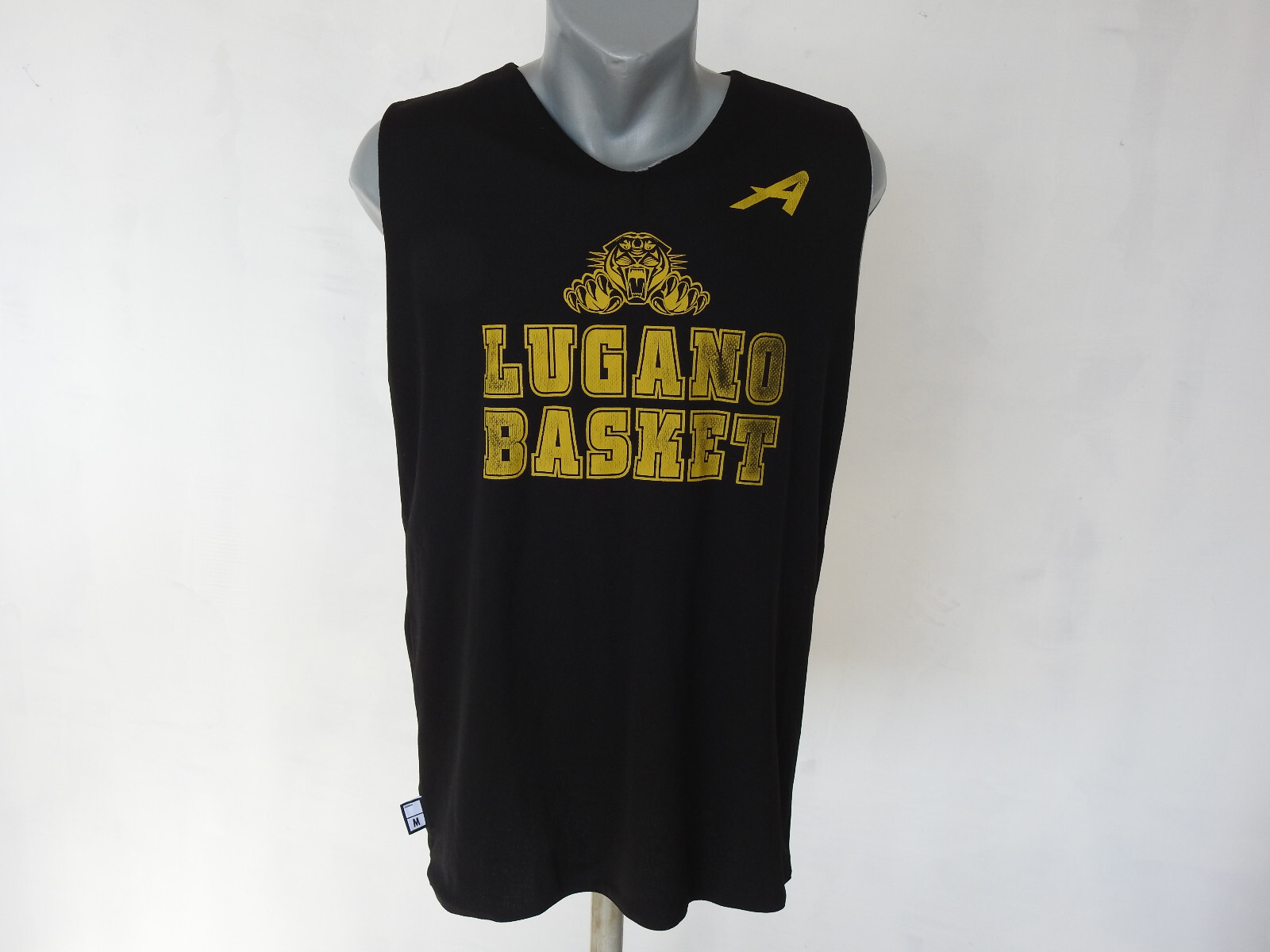 Lugano Basket Tank Top Jersey Black Gray Two-Sided Vest Size M Athletes Sport gallery