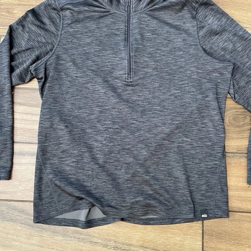 REI Co Op Quarter Zip Pullover Gray Men’s Large Athletic Lightweight gallery