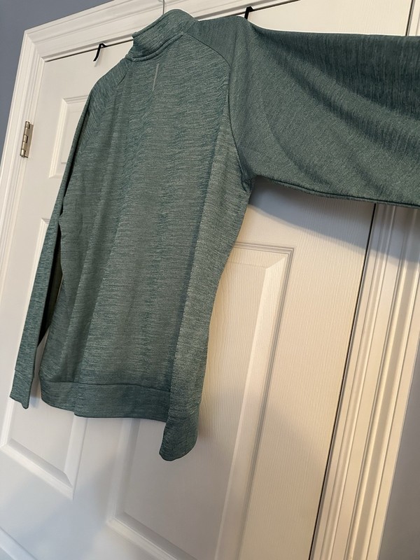 Men’s 1/4 Zip Long Sleeve Pullover by Zelos, Size XL, Light Aqua Color gallery