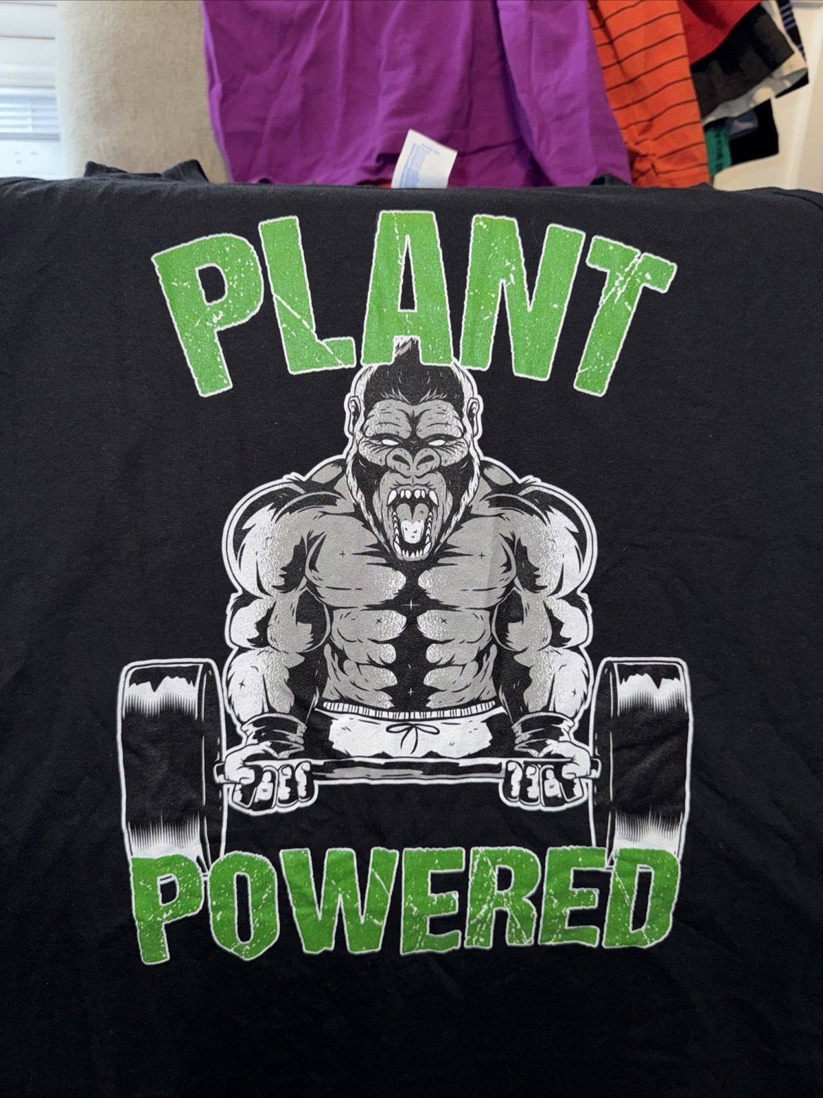 Plant Powered Gorilla Gym Tank Top Vegan Fitness Muscle Shirt Black Size XL gallery