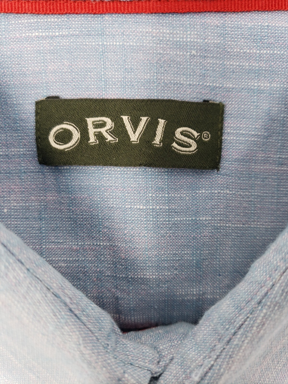 Orvis XL Button Front Shirt with Pocket 100% Cotton Short Sleeve Made in India gallery