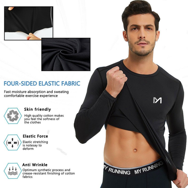 1/2er men's compression shirt functional shirt running shirt long sleeve sports shirt top gallery