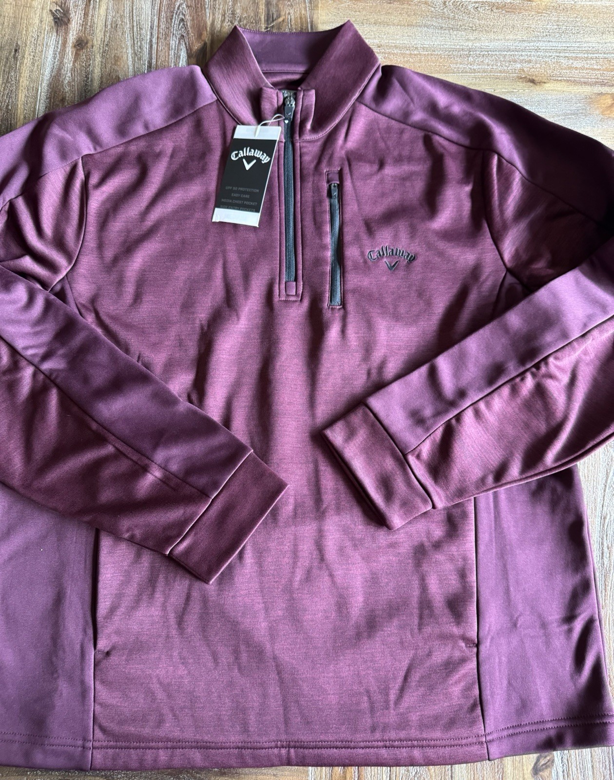 Callaway 1/4 Zip Pullover Size Medium W/ Pockets Media Pocket UPF Fig NEW gallery