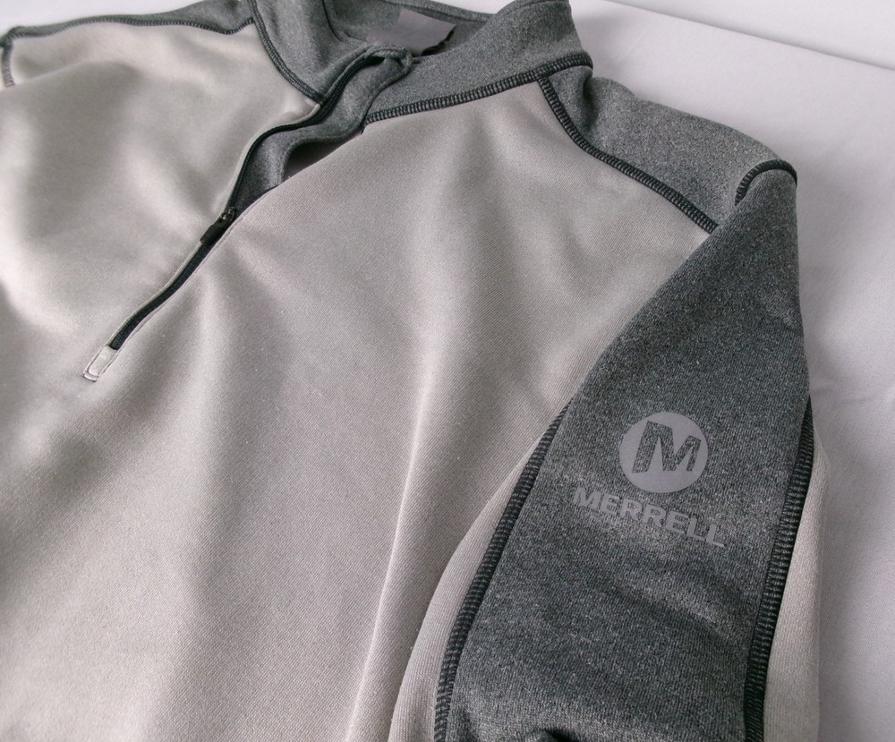 Merrell Opti-Wick 1/4 Zip Pullover Mens S Gray Hiking Trail Outdoor Performance