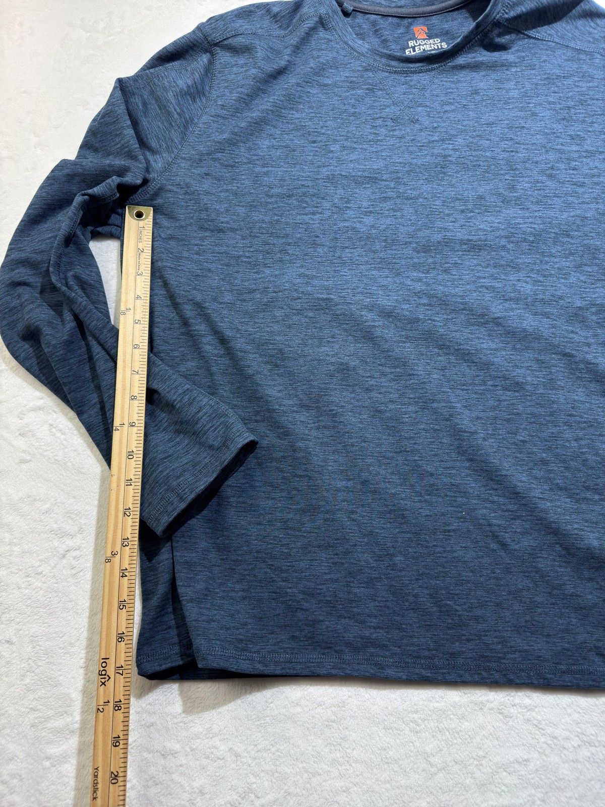 Rugged Elements Shirt Mens XL Blue Long Sleeve Crew Neck Lightweight Performance gallery
