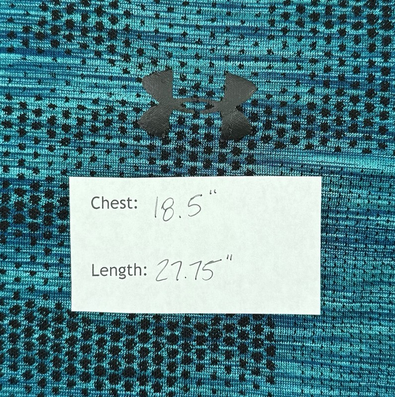 Under Armour HeatGear Fitted Training Shirt Men's Medium Teal Black Short Sleeve gallery