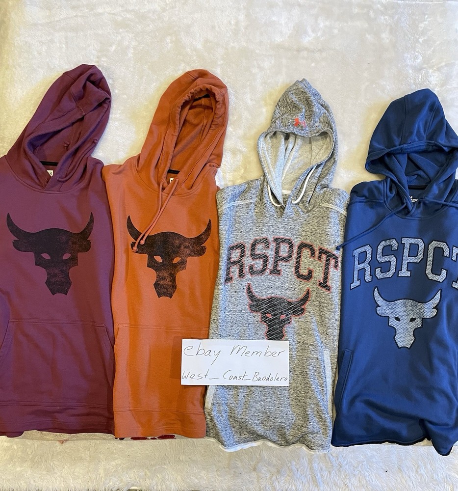 LOOK BUNDLE! Under Armour Project Rock Respect - Bull - SS Large Hoodies
