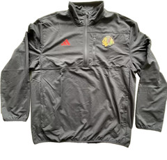 Chicago Blackhawks 1/4 Zip Pullover Adidas NHL Fleece Mens Large Black IP5822