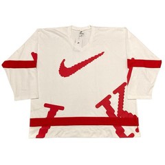 Nike Sportswear Club Swoosh Hockey Jersey XXL Oversized Fit White Red HV1137-100