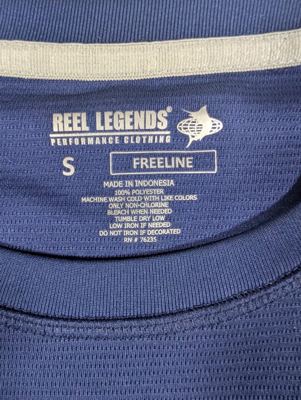 Reel Legends Shirt Mens Medium Blue Freeline Outdoors Fishing Camp Short Sleeve gallery