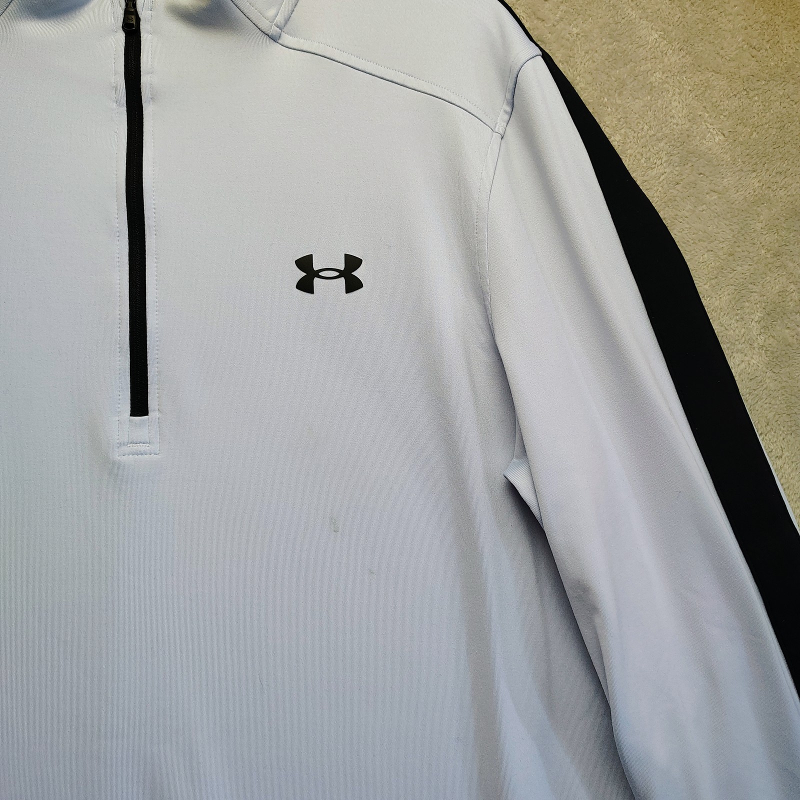 Under Armour Men's MD Loose Fit 1/4 Zip Pullover Activewear Top Blue Black Golf gallery