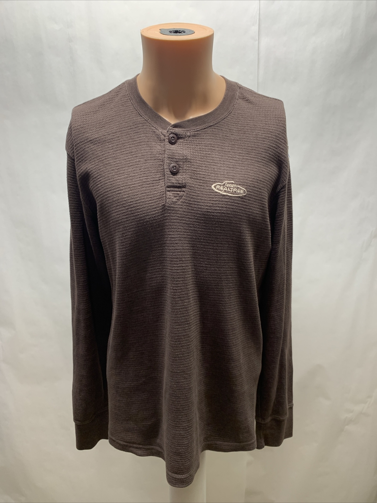 Realtree Shirt Mens Large Buttons Thermal Waffle Knit Long Sleeve Outdoor gallery