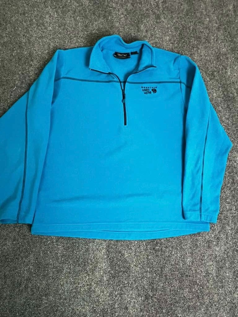 Mountain Hard Wear Sweater Mens Large Blue Fleece Half Zip Pullover OM4050 gallery