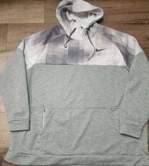 Nike Hoodie Mens 4XLT Gray Pullover Sweatshirt Therma CU7829-063 Fleece Standard