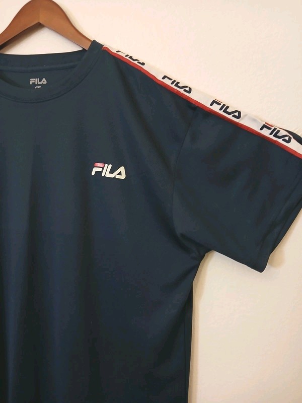 Men's Size 1XL Big and Tall Fila S/S Navy Athletic Shirt #500C gallery