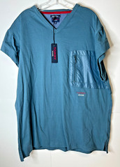 Vintage Y2K Tommy Jeans Men’s XL Teal Cotton Shirt with Zipper Chest Pocket NWT