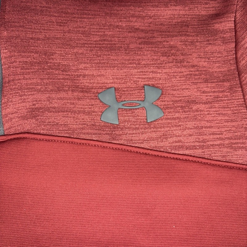 Men’s Under Armour Size Small Fleece Lined Quarter Zip Pullover Polyester Red gallery