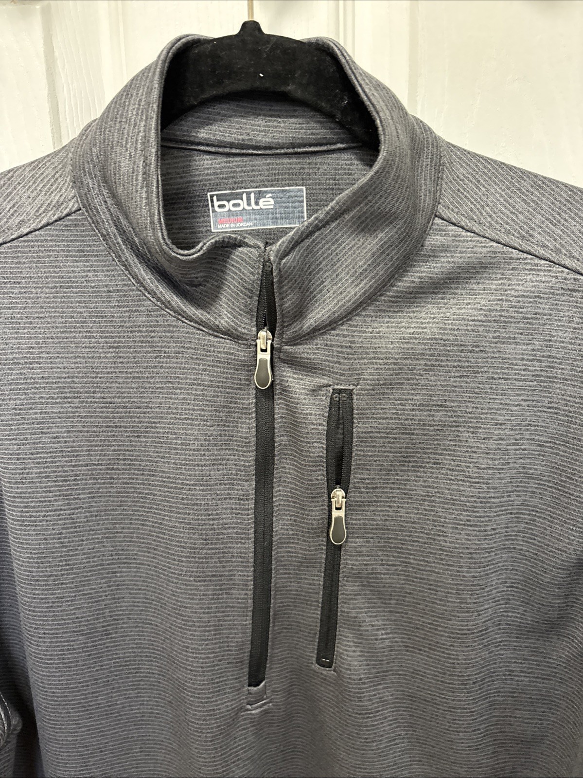 Bolle Pullover Men’s Size M Gray Quarter Zip Polyester Zipper Pocket gallery