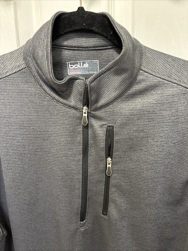Bolle Pullover Men’s Size M Gray Quarter Zip Polyester Zipper Pocket gallery