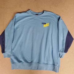 Mens Nike Pull Over Size XL Navy/light Blue Long Sleeve Cotton Blend Dri-fit