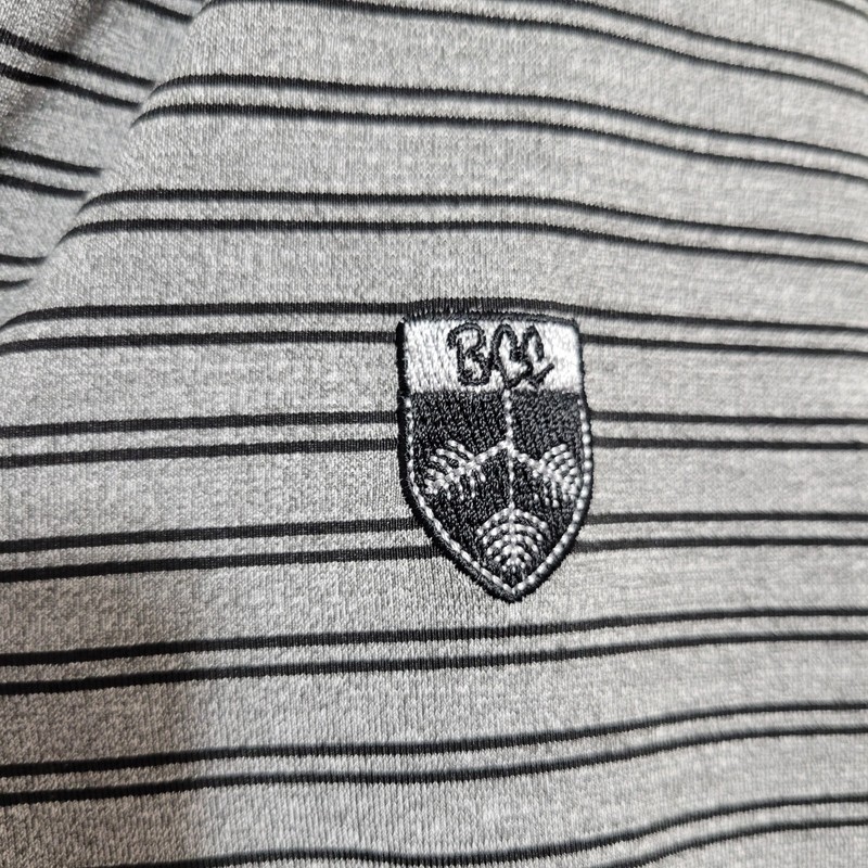 Straight Down 1/4 Zip Golf Pullover Men Medium Gray Black Stripe Long Sleeve gallery