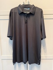 Roundtree & Yorke Performance Polo Shirt Mens XXL Black Geometric Diamond Golf